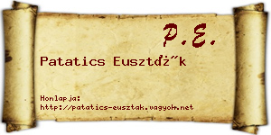 Patatics Euszták névjegykártya